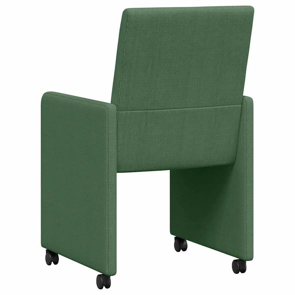 Sedie da Pranzo con Ruote 2 pcs Grigio verde 57 x 66 x 94 cm
