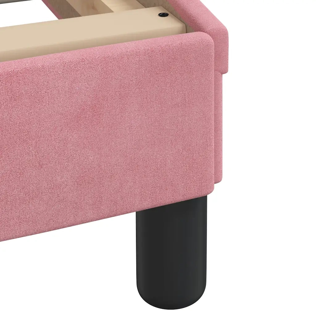 Letto con Materasso Rosa 90x190 cm in Velluto