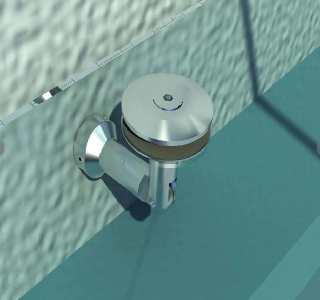 Pensilina in vetro temperato trasparente con supporti inox
