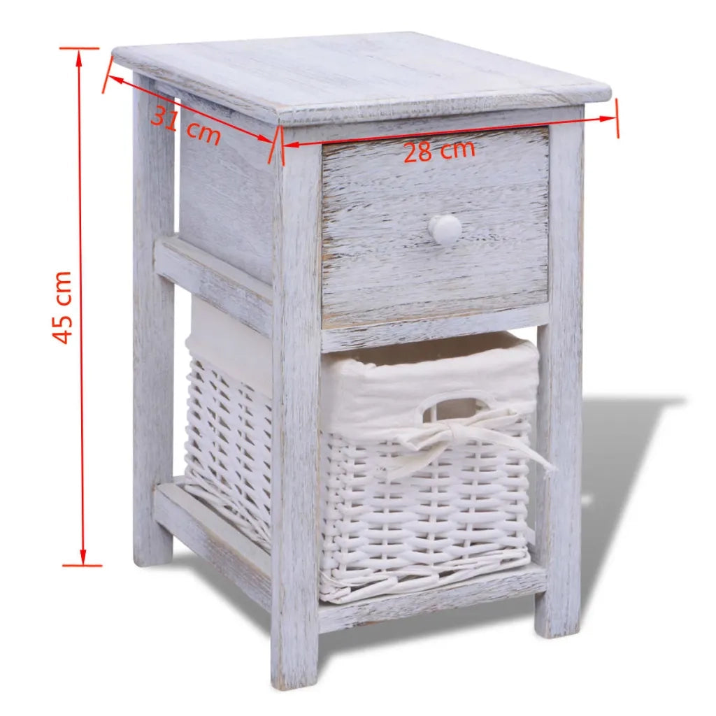 Comodino in Legno Bianco  cod mxl 31068