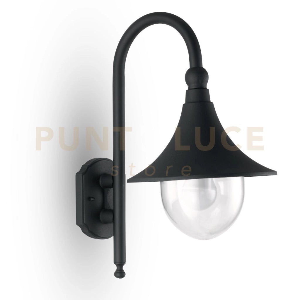 APPLIQUE PAVIA NERA 1 LUCE ATTACCO E27 IP44 26X34X48CM IN ALLUMINIO