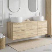 Set di mobili per il bagno 3 pz Rovere Sonoma 3405917