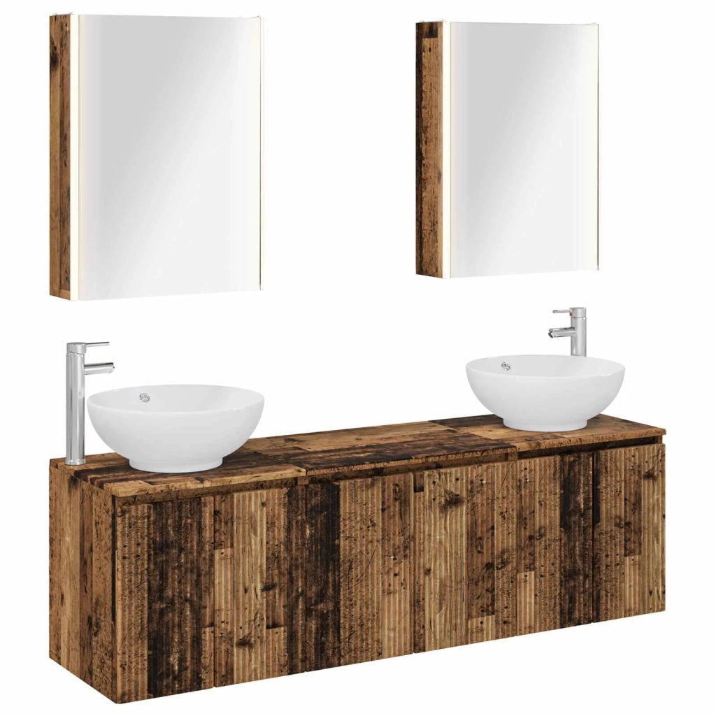Set di Armadi da Bagno 5 pcs Legno antico Legno ingegnerizzato 3406493