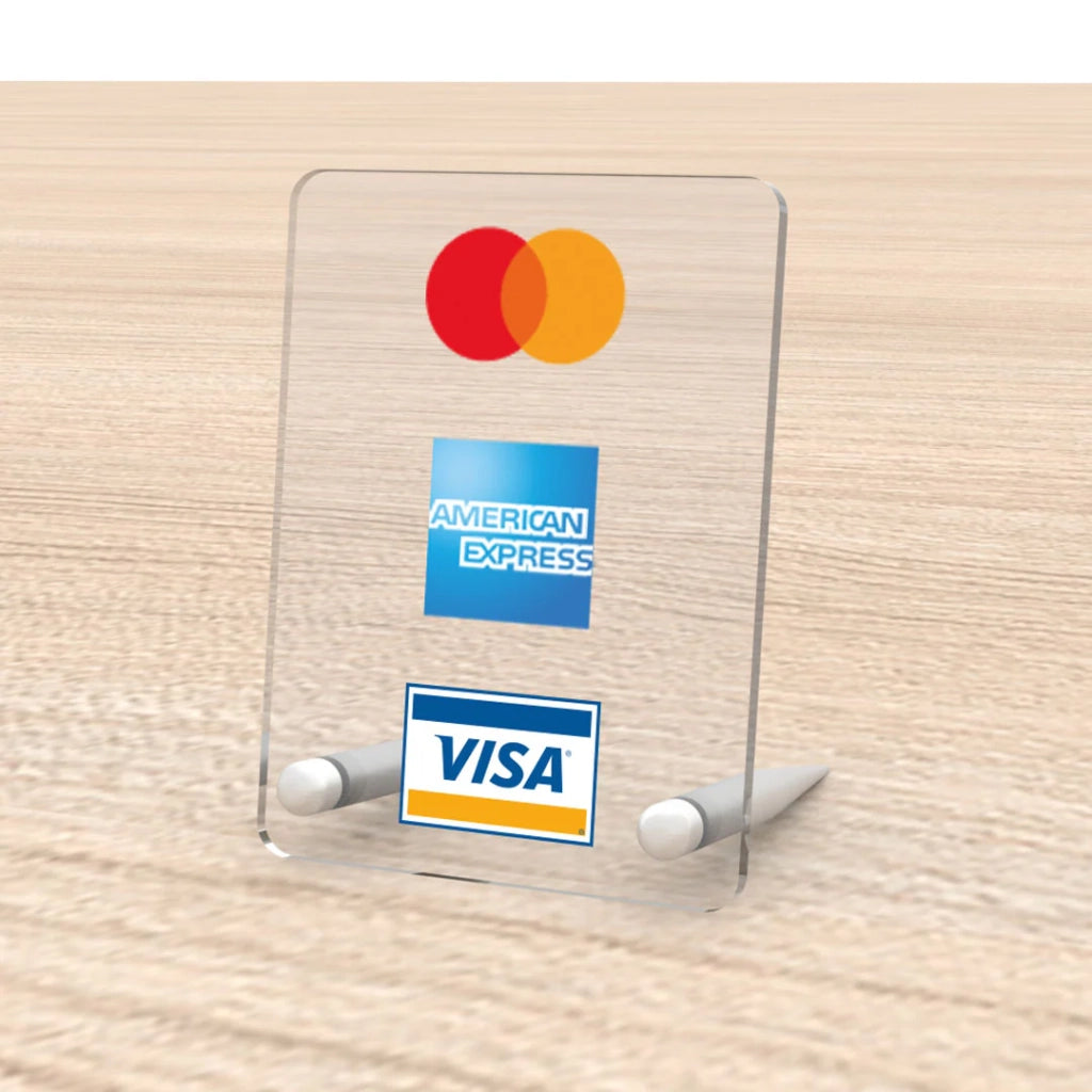 Porta avviso Accettiamo carte di credito Cassa Negozi uffici Magazzini - 8 x 10 Verticale