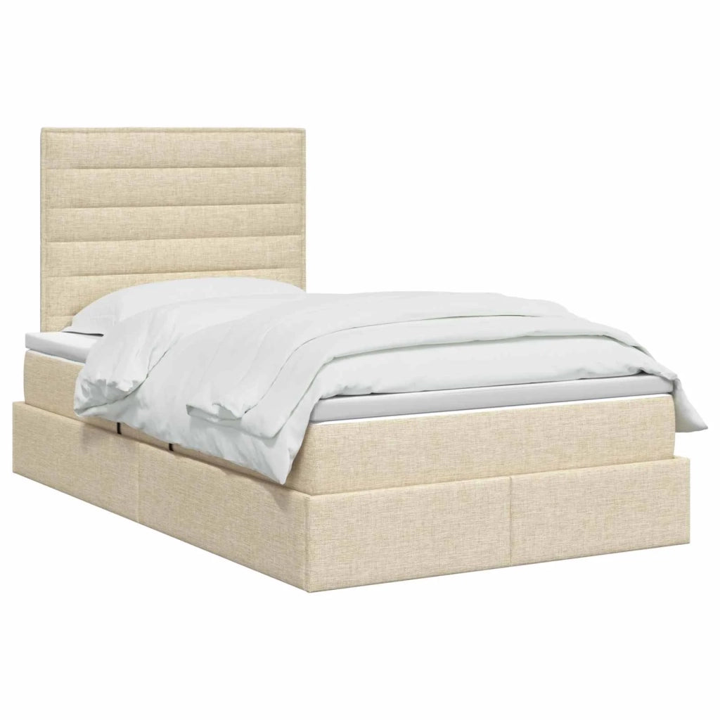 Letto con contenitore LED e materasso Crema 120 x 200 cm 3459877