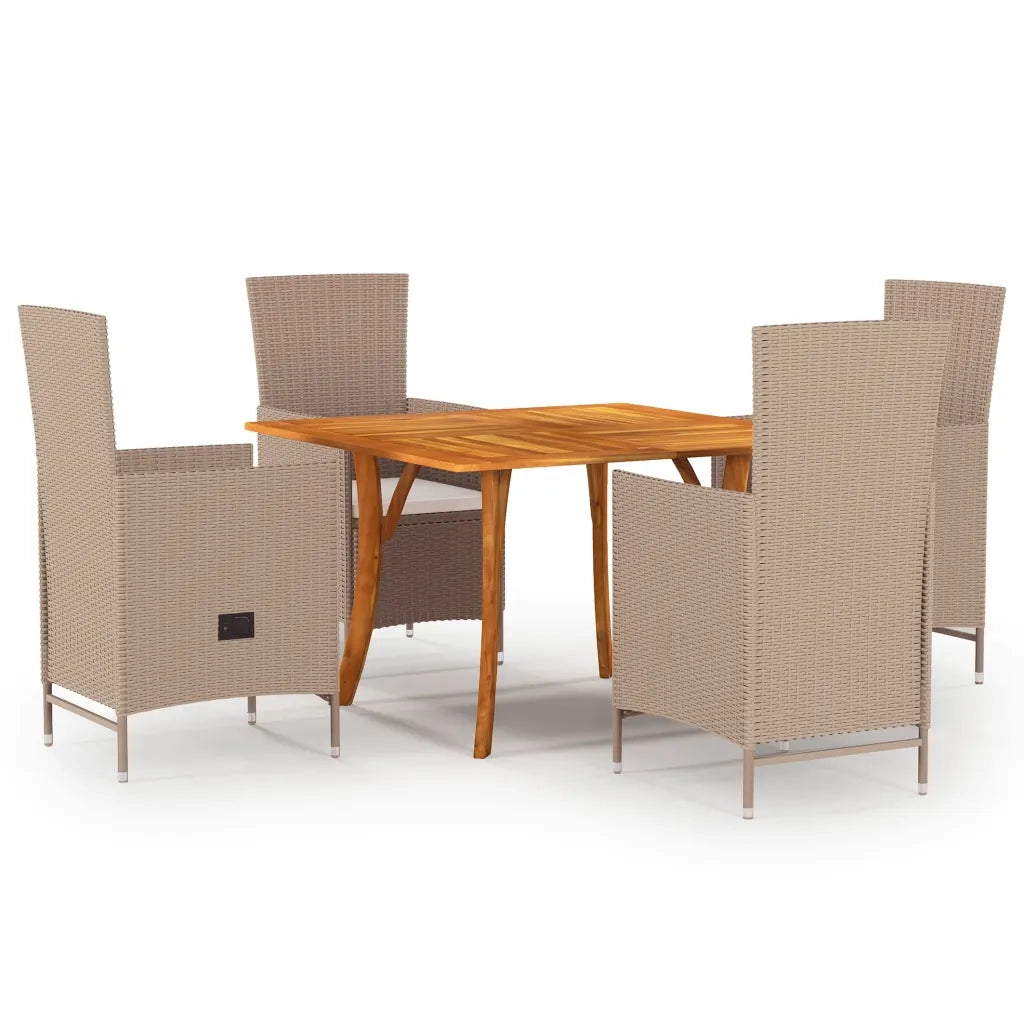 Set Mobili da Pranzo per Giardino 5 pz Beige  cod mxl 45983