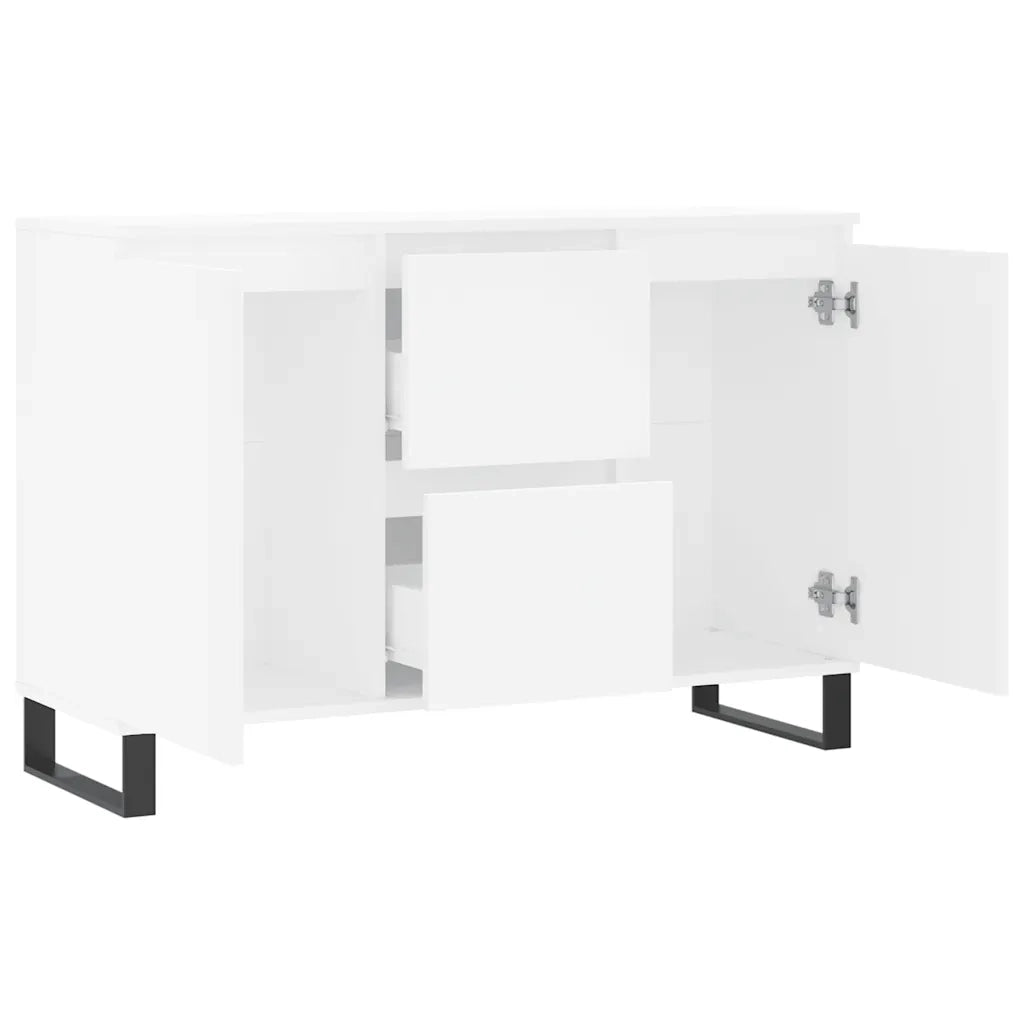 Credenza Bianca 101,5x35x70 cm in Legno Multistrato 827212