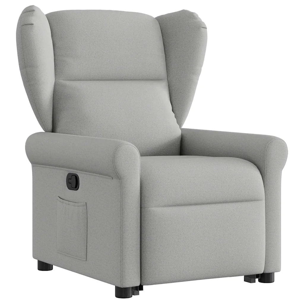 Poltrona Alzapersona Reclinabile Grigio Nuvola in Tessuto 3303383