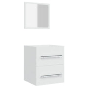 Mobiletto da bagno a parete con specchio 41 x 38,5 x 48 cm pratico ed elegante realizzato in legno composito bianco 02_0047828