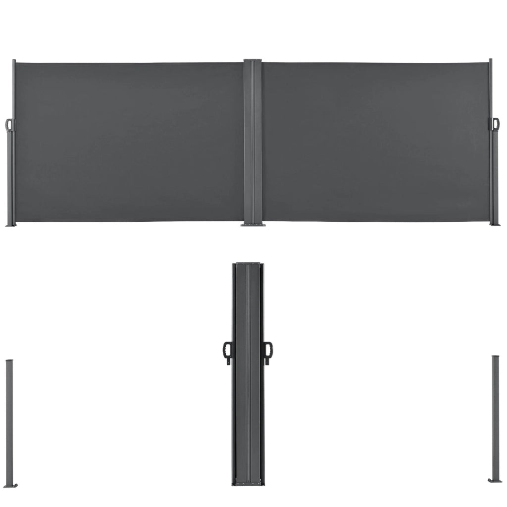 Tendalino parasole doppio parasole metallo e poliestere 2 x 300 cm grigio 03_0001631