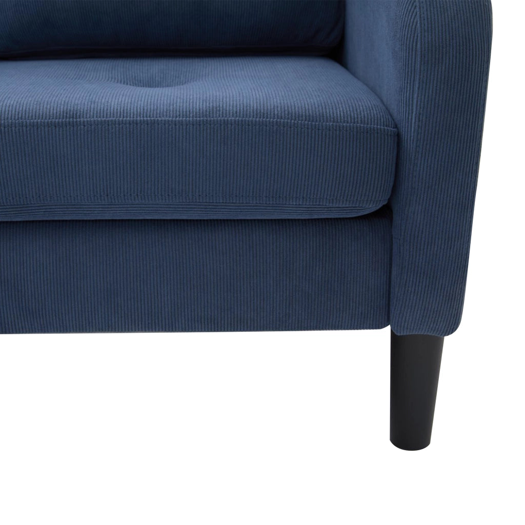 Divano Angolare con Chaise Longue 3 Posti ¨C MINIMAL ¨C Tessuto a Coste, Gambe in Plastica, 166x118x77 cm