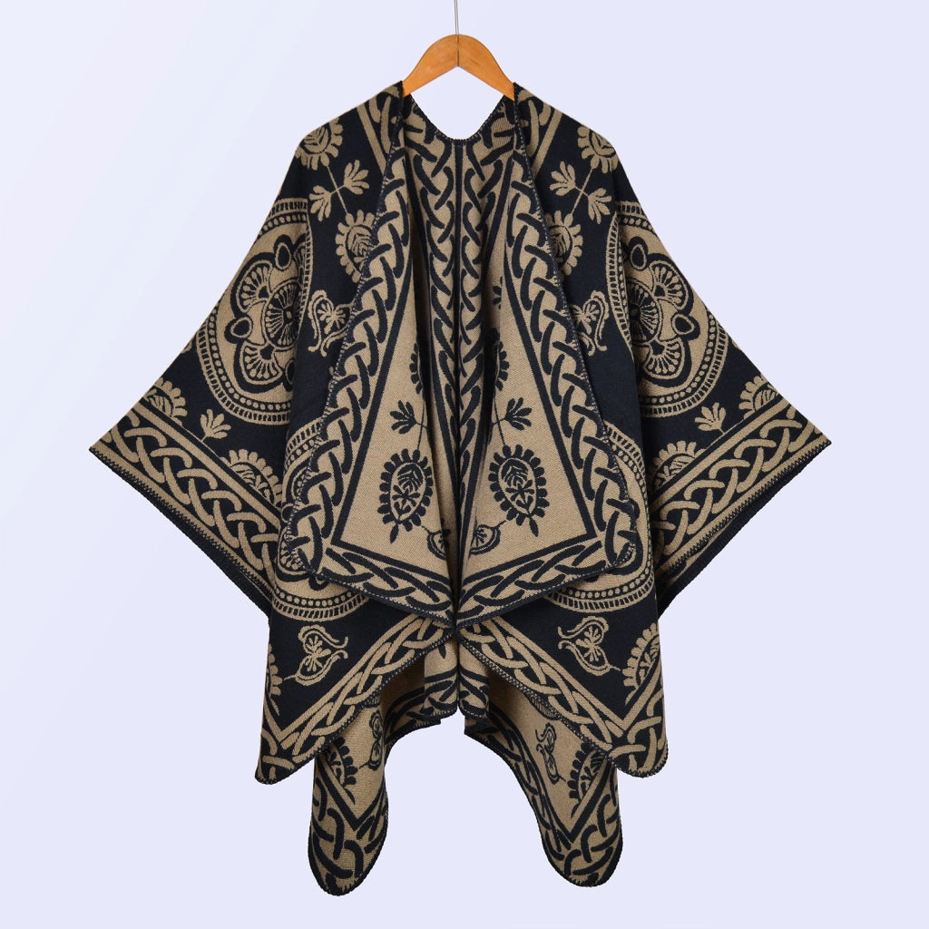 Sciarpe, scialli e mantelle calde da donna in jacquard di cashmere spesso, in stile europeo e americano, per autunno e inverno.