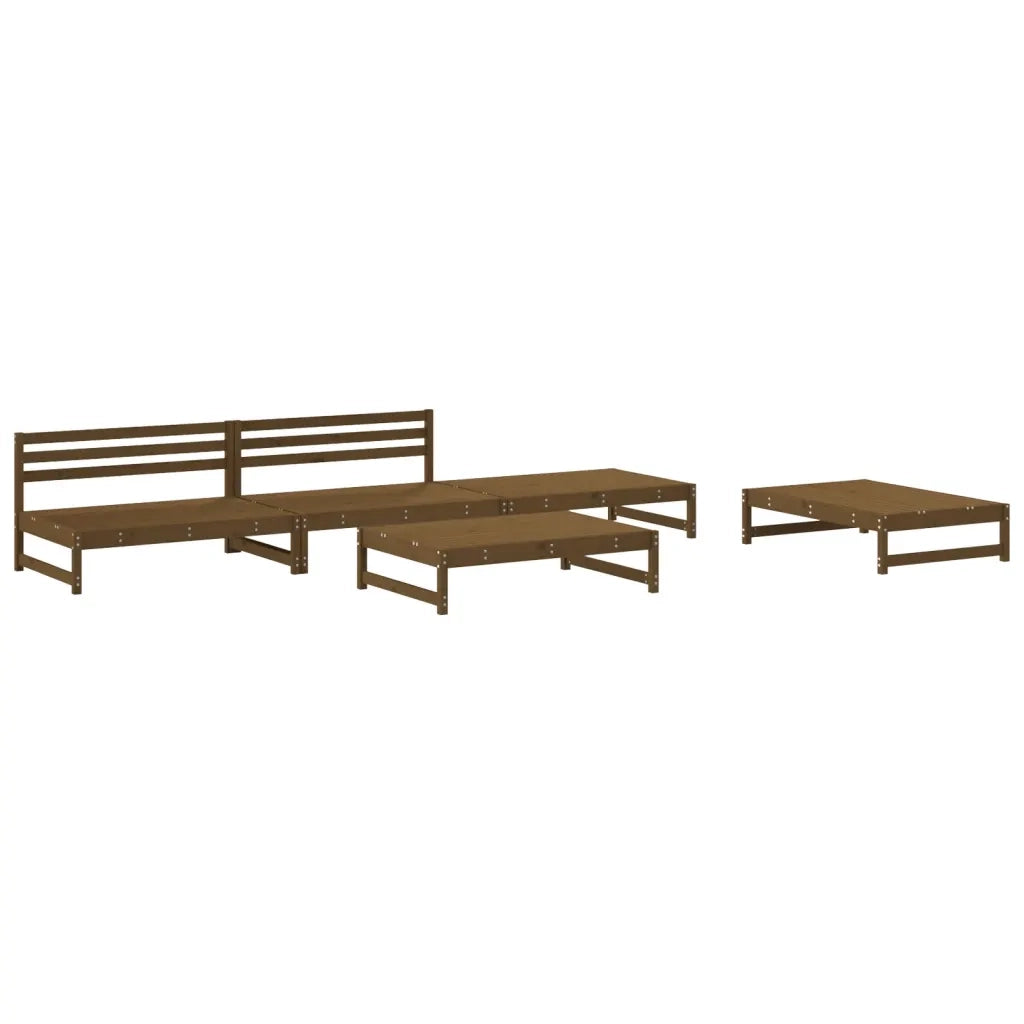 Set Salotto da Giardino 5 pz ambra in Legno Massello di Pino 3186602