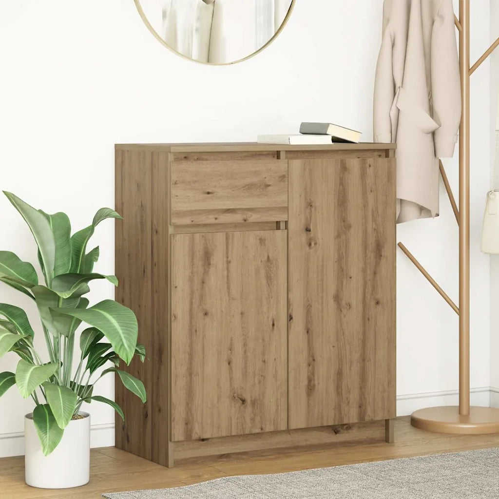 Credenza | Madia | Buffet da pranzo | Armadio da pranzo con Cassetto Rovere Artigianale 71x35x84 cm Truciolato