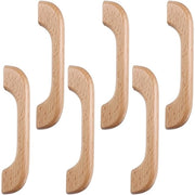 Maniglie in legno per mobili - 6 pezzi - Pulsanti per armadi - Accessori per mobili - Design retro - Materiale duraturo - Installazione semplice