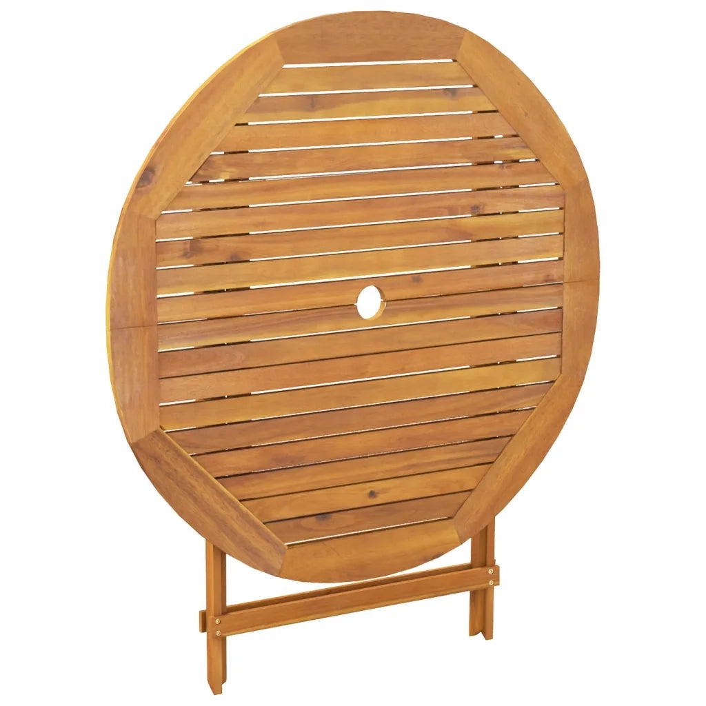 Set da Pranzo da Giardino 5 pz Tortora Tessuto e Legno Massello