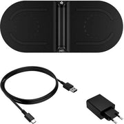 Base di ricarica ChargePlay - ricarica wireless certificata Qi - ricarica doppia piastra - 10W di ricarica - indicatore di batteria - dispositivo compatibile con Qi - presa per l'Europa