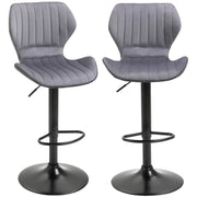 SET 2 SGABELL CON SCHIENALE E ALTEZZA REGOLABILE INDUSTRIAL GRIGIO-NERO