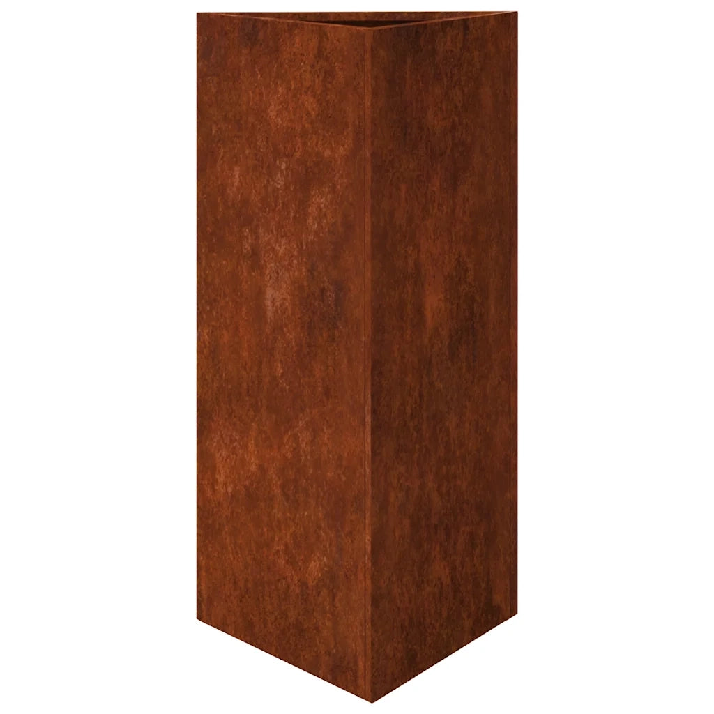 Fioriere da Giardino 2 pz Triangolari 40x34,5x75cm Acciaio Corten 851170
