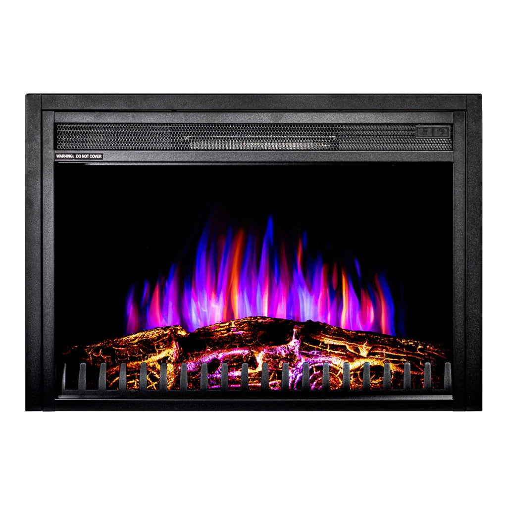 Camino Elettrico da Incasso 50,2x71,2x18 cm Effetto Fiamma 1500W Capri Nero