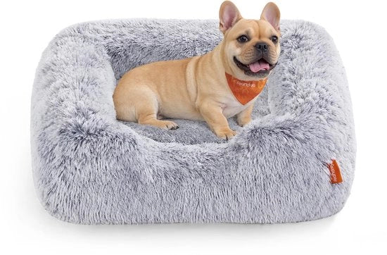 Letto per cani, cuscino per cani, 71 x 55 x 18 cm, giacca per cani, imbottitura morbida, divano per cani, bordi rialzati, copertura rimovibile e lavabile in macchina, antiscivolo, Ombre Grigio PGW271G01