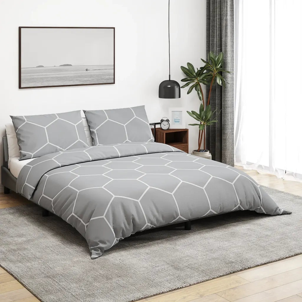 Set Copripiumino Grigio 200x200 cm in Cotonecod mxl 113376