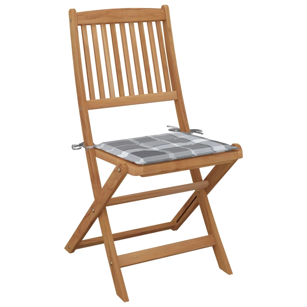 Sedie da Giardino Pieghevoli 2 pz con Cuscini Massello Acacia 3064658
