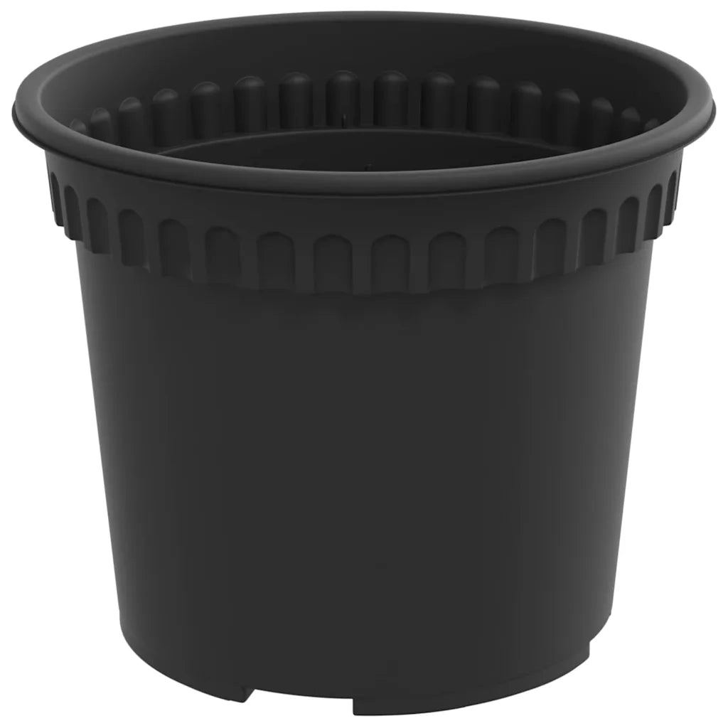 Vaso Rotondo per Fiori 6 pcs Nero Ø 12,5 x 10 cm Plastica 42020267