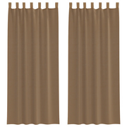 Tende in Voile con Passanti 2 pz Marrone Chiaro 140x260 cm