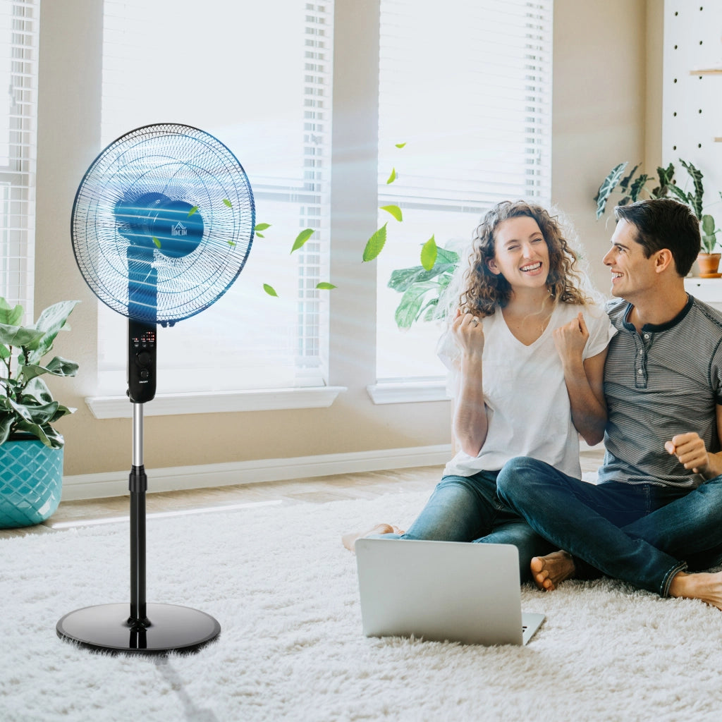 Ventilatore a Piantana ¨C zephmum ¨C Nero, Metallo, Altezza Regolabile