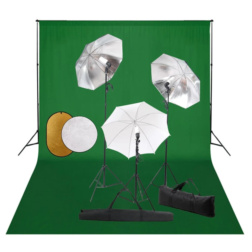 Kit professionale per studio fotografico con luci fondale e riflettore 02_0001465