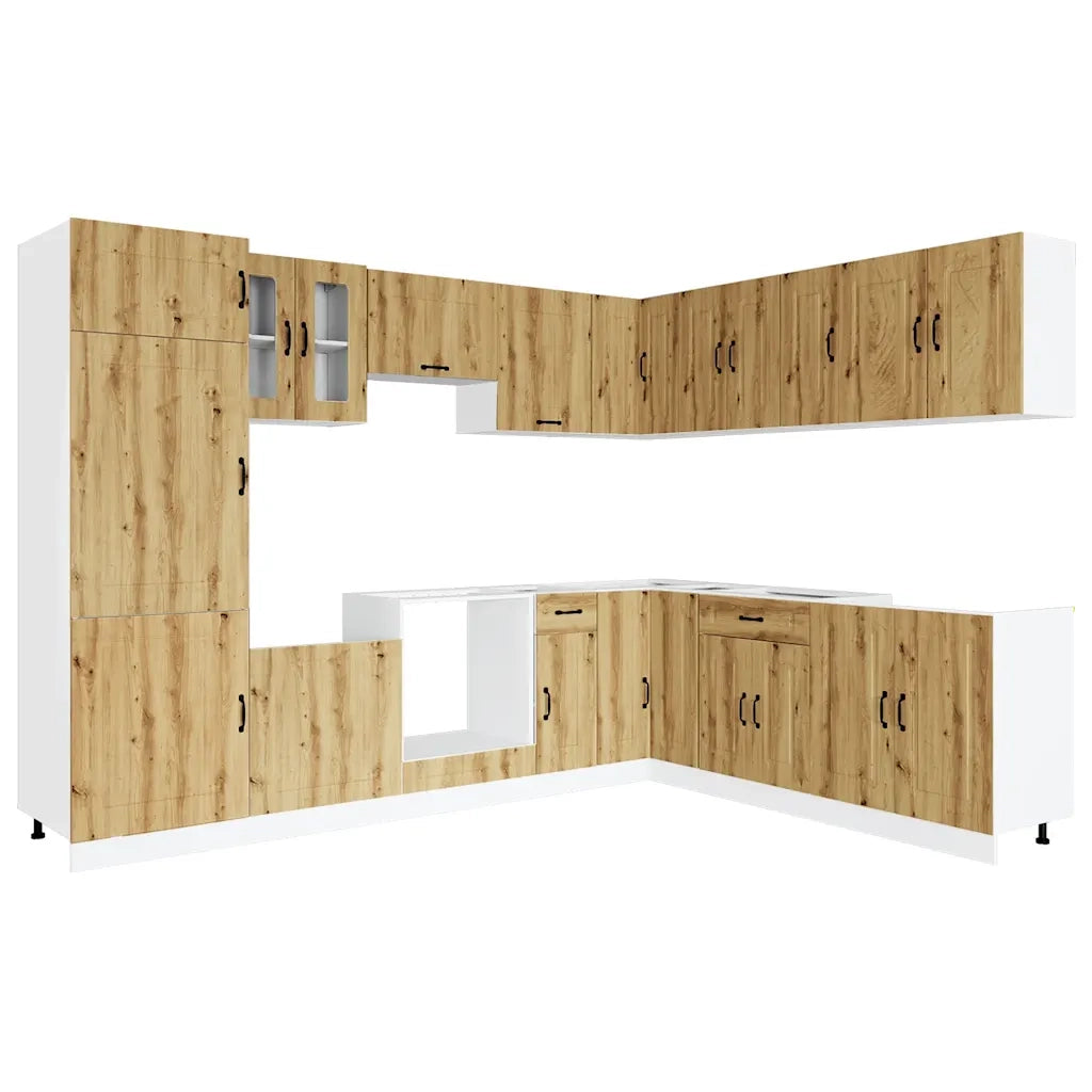 Set Mobili da Cucina 14 pz Kalmar Rovere Artigianale Truciolato
