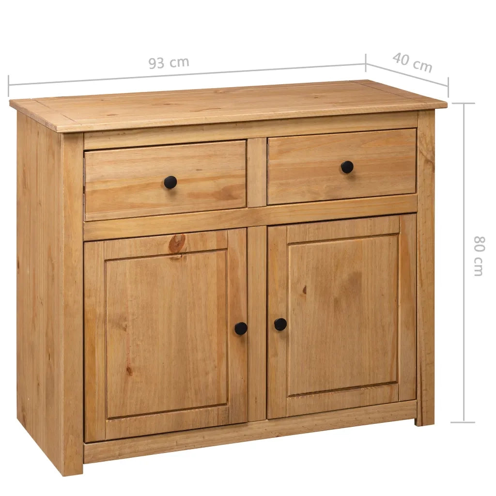 Credenza 93x40x80 cm in Legno Massello di Pino Panama Range 282697