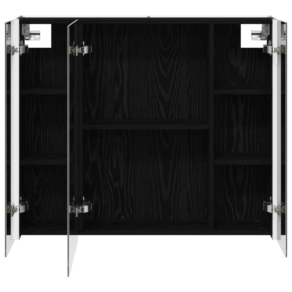 Mobiletto per specchio da bagno Rovere Nero 83,5 x 15,5 x 70 cm 889264