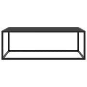 Tavolino da Salotto Nero con Vetro Nero 100x50x35 cm 322880