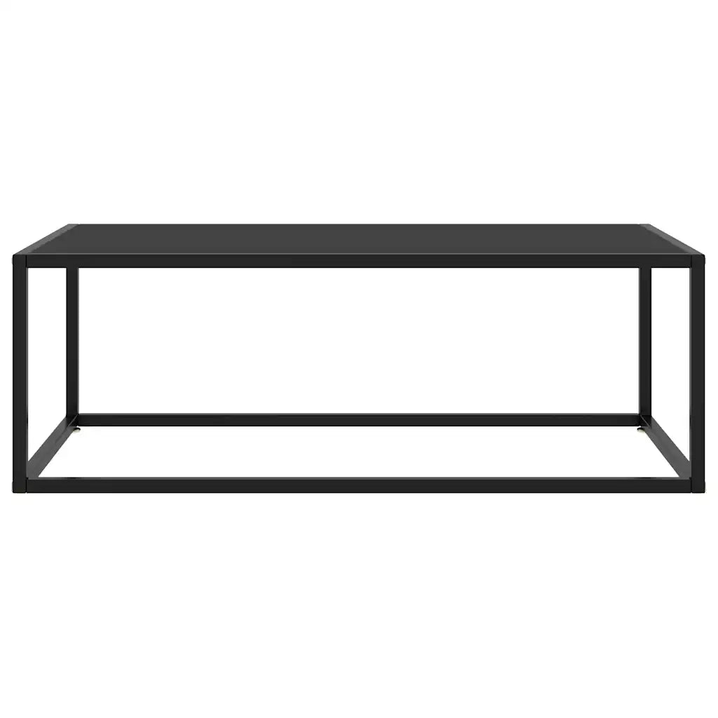 Tavolino da Salotto Nero con Vetro Nero 100x50x35 cm 322880