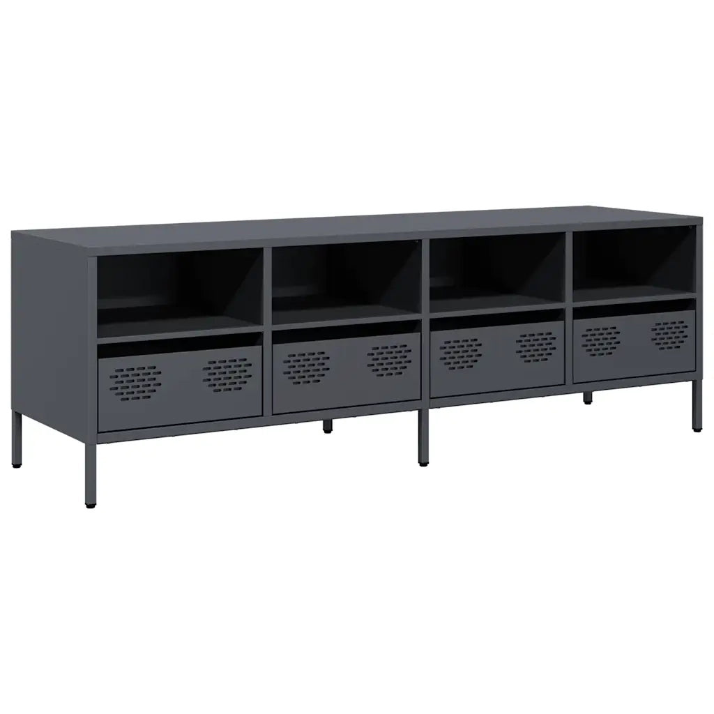 Mobile TV Antracite 135x39x43,5 cm Acciaio Laminato a Freddo
