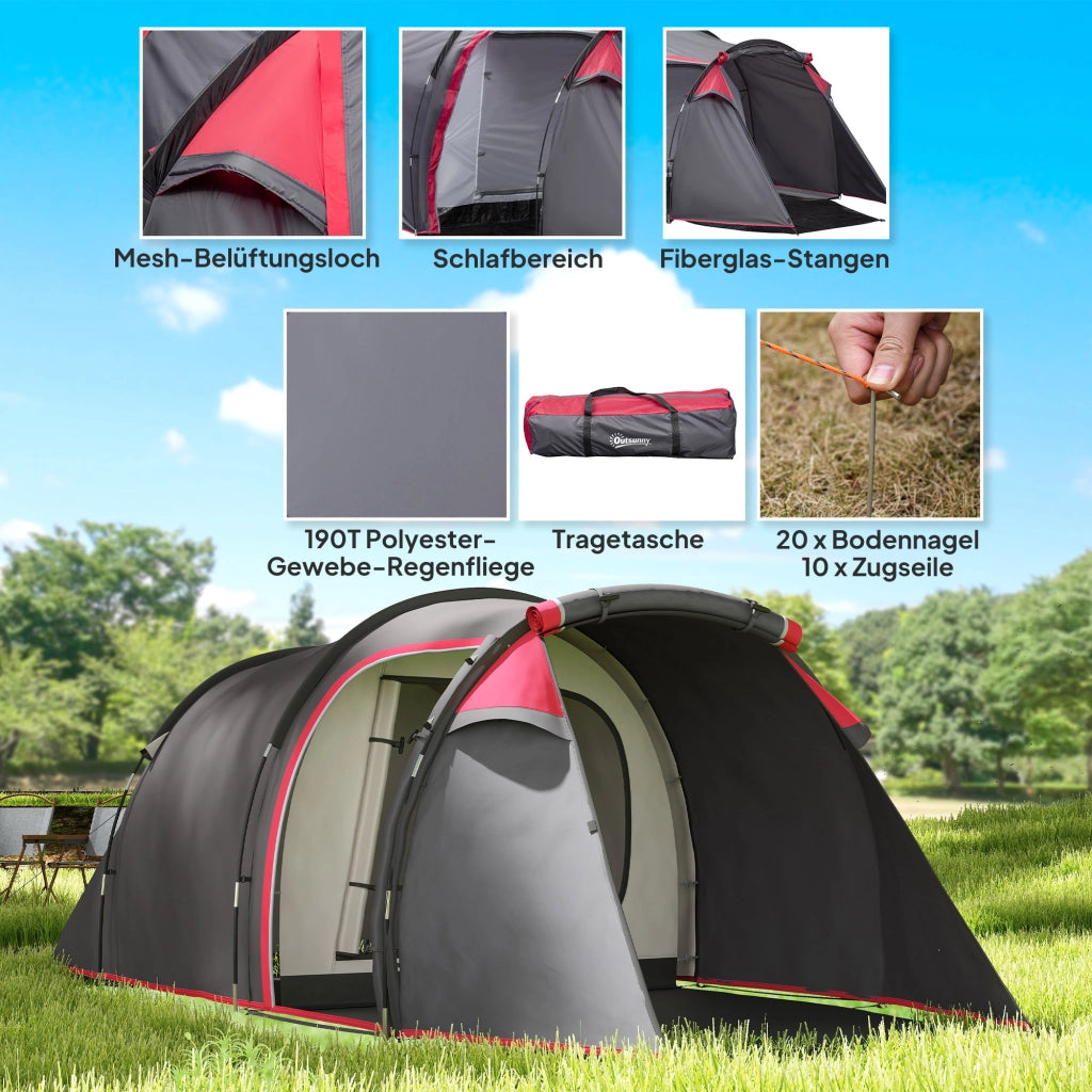 Tenda da campeggio 3 persone ¨C zephmum ¨C 426x206x154 cm grigio