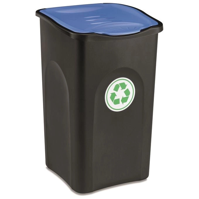 Stefanplast Pattumiera Ecogreen 37x37x56 50LT Nero/Blu