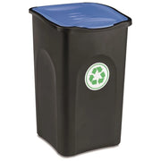 Stefanplast 70652 Ecogreen Pattumiera per Raccolta Differenziata 50 L Carta e Cartone colore Nero Blu