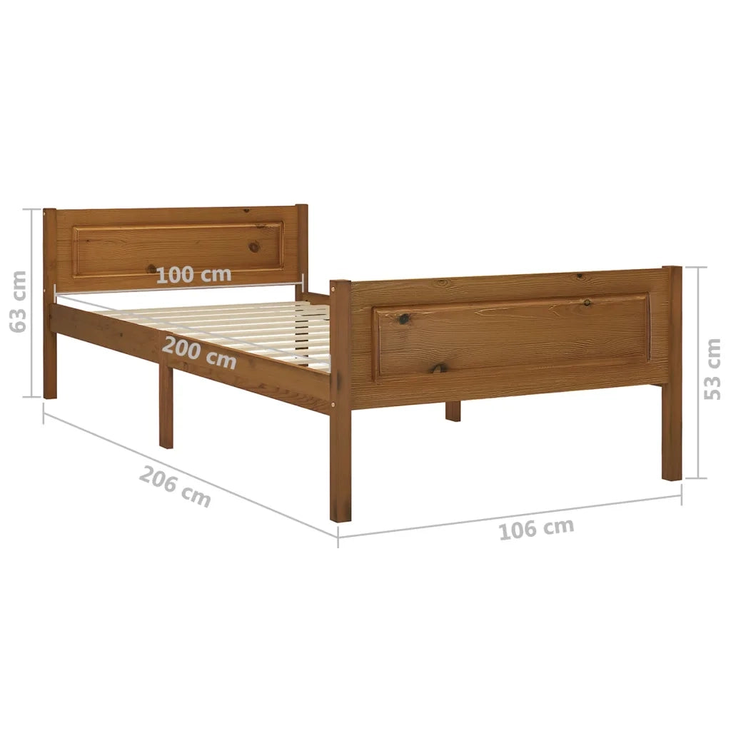 Giroletto in Legno Massello di Pino Marrone Ambrato 100x200 cm