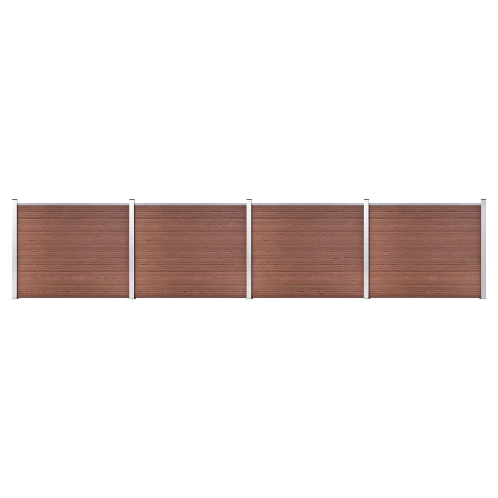 Set Pannelli di Recinzione in WPC 699x146 cm Marrone
