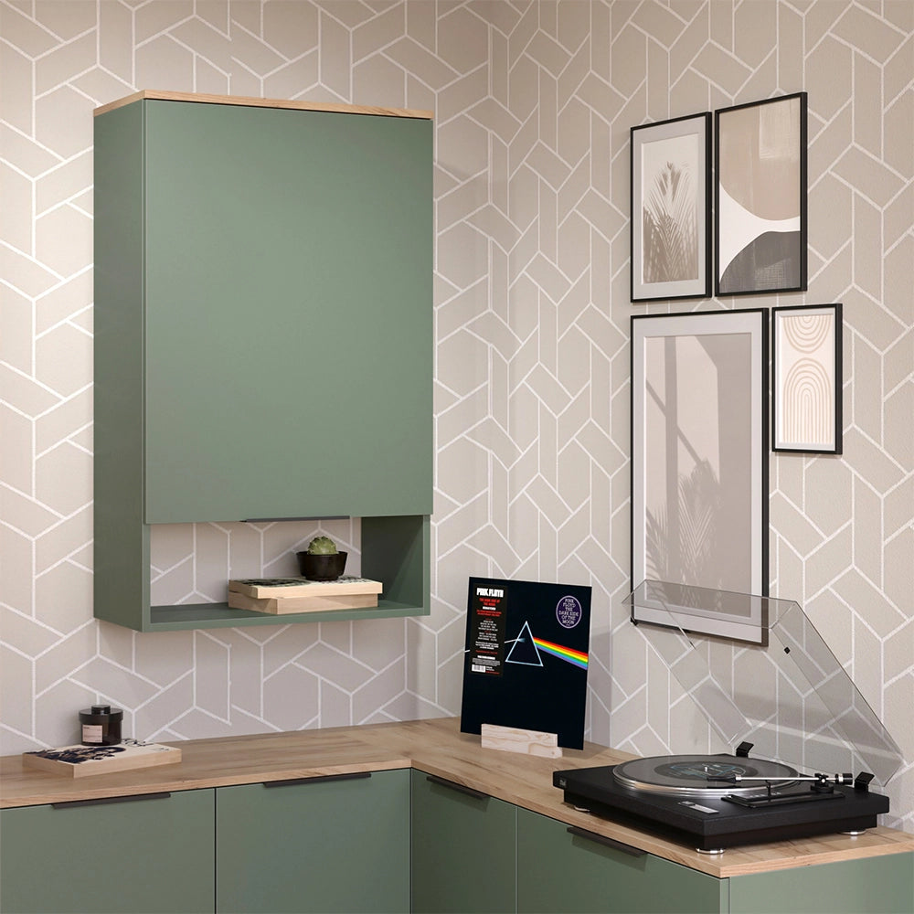Vicco Libreria da parete Verde 60 x 100 cm con porta