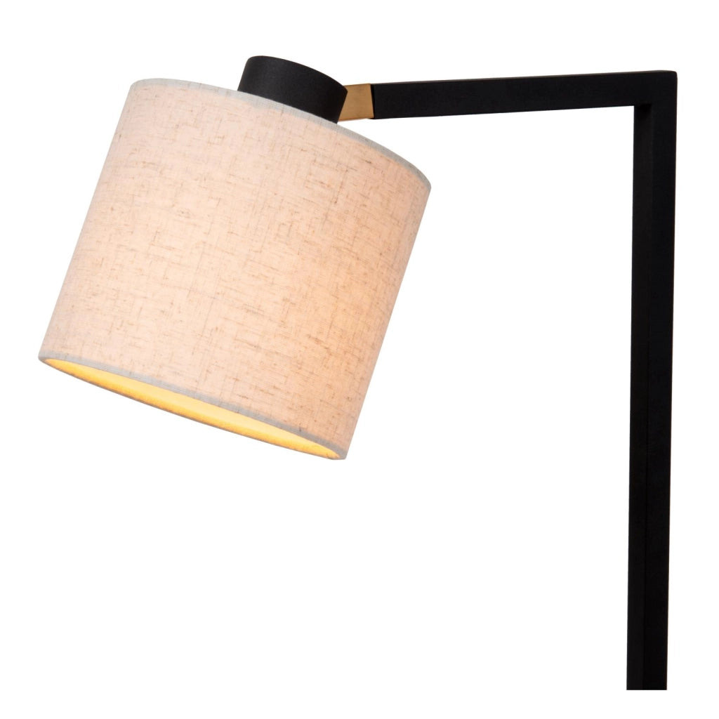 Lampada da terra a gru LESLEY 1xE27 nera/beige Lucide