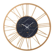 Orologio da parete design Big 90 Oro laccato e marmo nero
