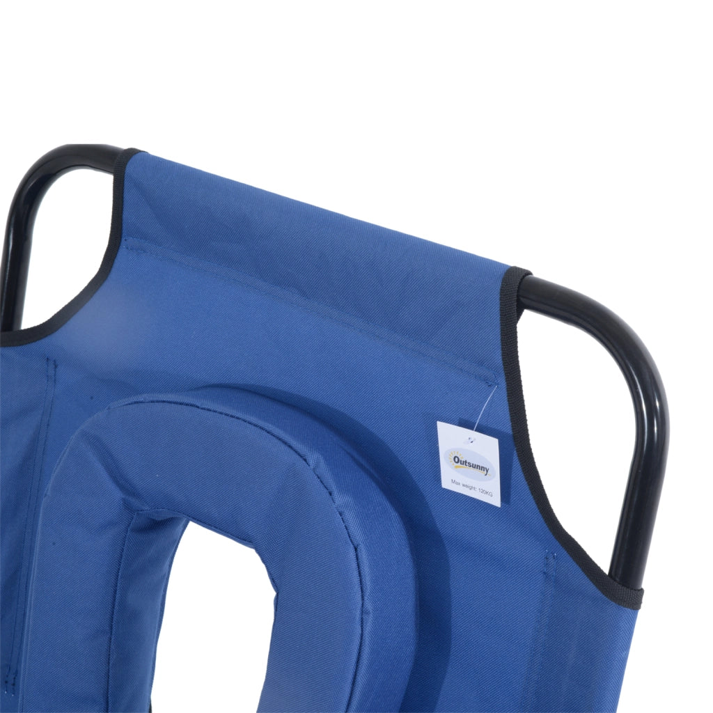 Chaise Longue Pieghevole con 3 Cuscini ¨C zephmum ¨C Blu