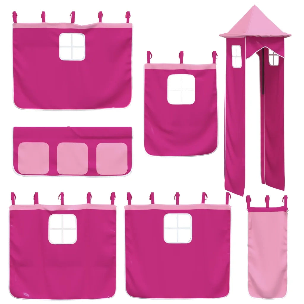 Tende per Letto a Soppalco con Torre Rosa in Poliestere CFW5657033