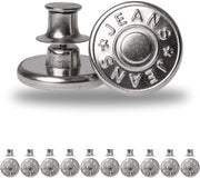 Brocchi di regolazione per pantaloni, 10 pezzi, Ø 20 mm, finitura a messingsilver, colore argento, cinturino regolabile in ogni momento, pantaloni più stretti e più larghi, spille per pantaloni, spille per pantaloni con spillo, brocchi per pantaloni