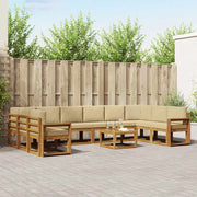 Set di divani da esterno con cuscino 11 pcs Naturale e Beige
