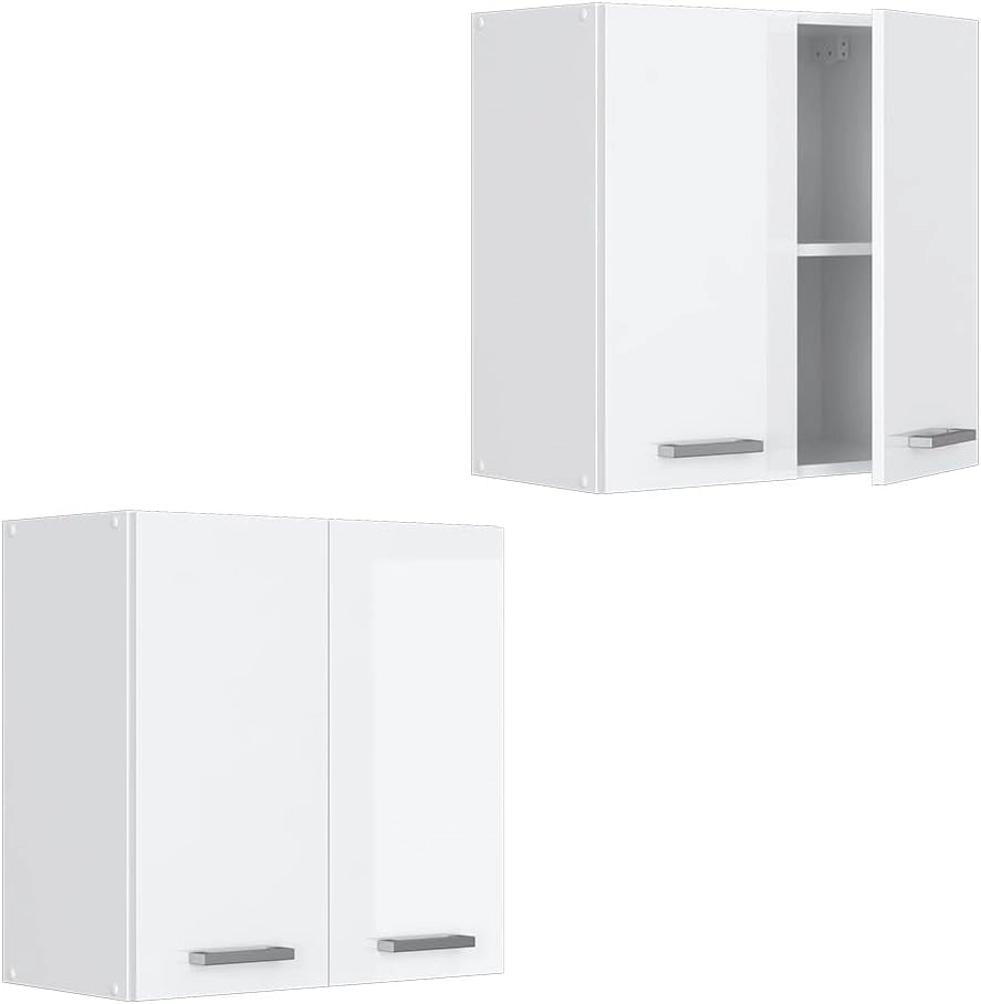 Pensile da cucina R-Line, Bianco lucido, 60 cm, per la libera combinazione all'interno di sistemi cucina modulari